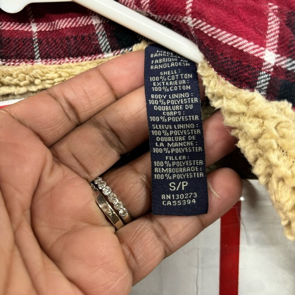 Wrangler Shacket Plaid Heritage Print Men Small Red Black Lined Faux Fur Shepra - Picture 7 of 10